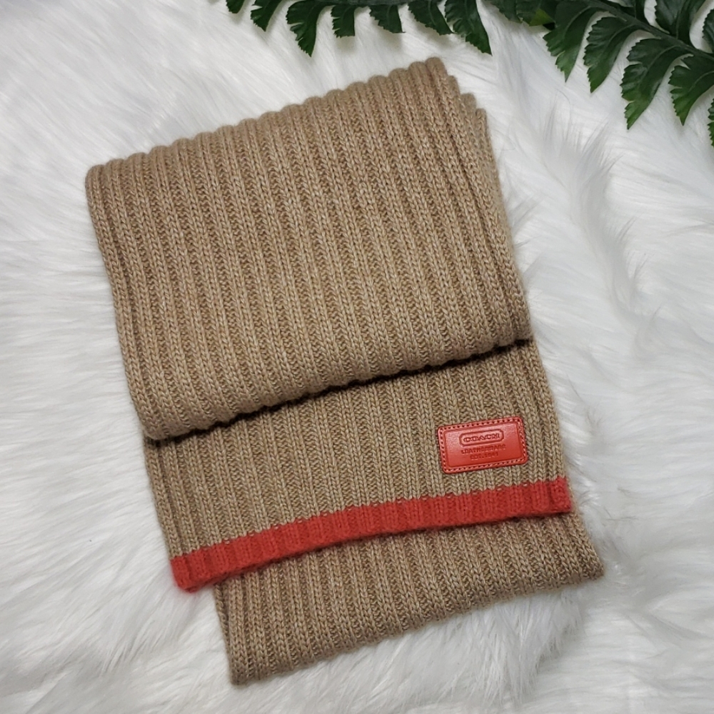 Coach Cashmere Wool Blend Scarf Unisex
